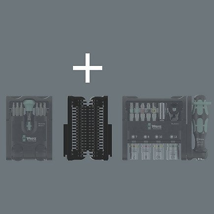 Wera Tool-Check Modular Set Imperial 1, Con 3 Módulos De Herramienta, Conjunto De Bits Negro/Verde, 50 Partes, Personalizado, Incl. Ratchet De Bits De 1/4 ", Tecla De Ángulo 05049025001
