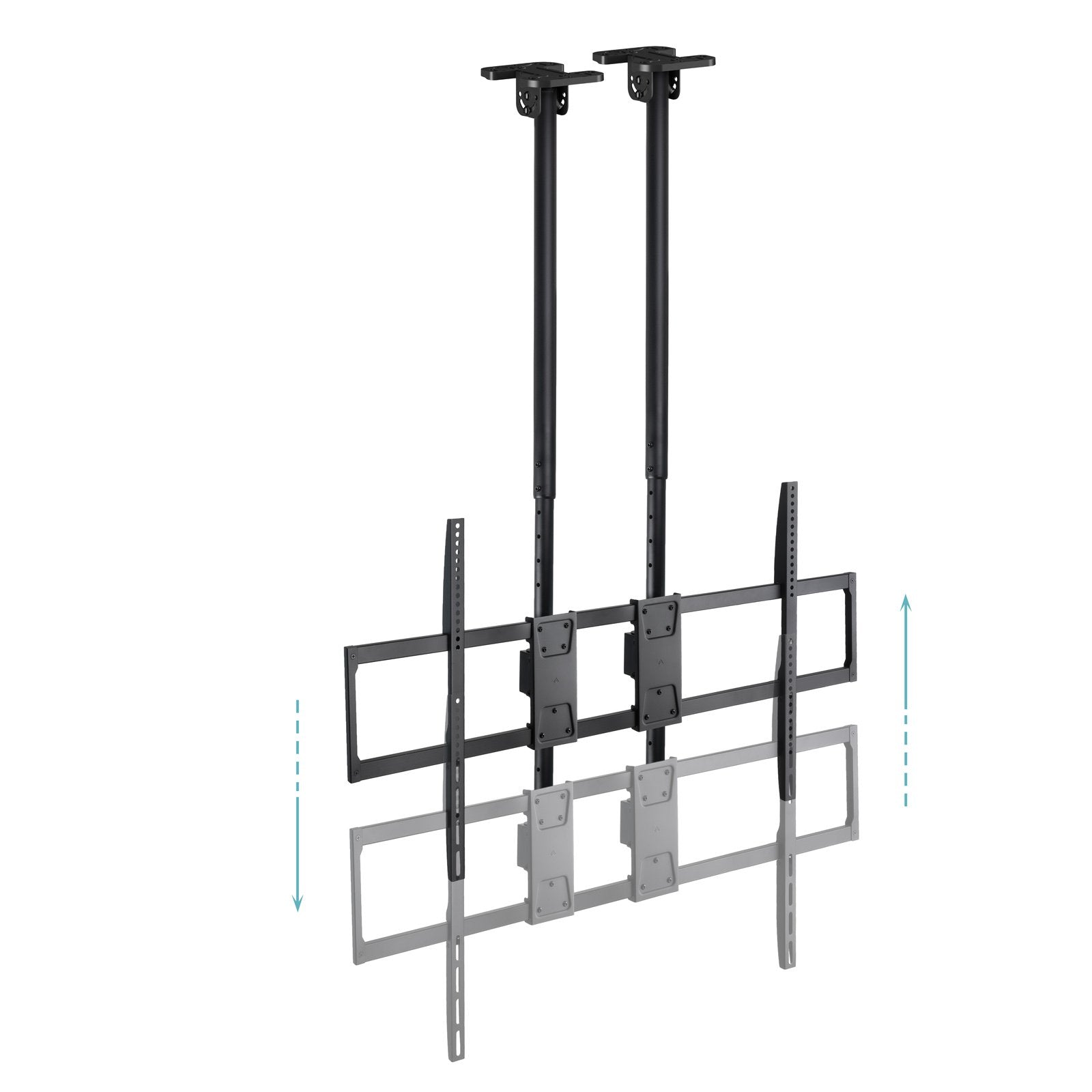 Soporte Techo Doble Mastil Pantallas 60-120" Negro