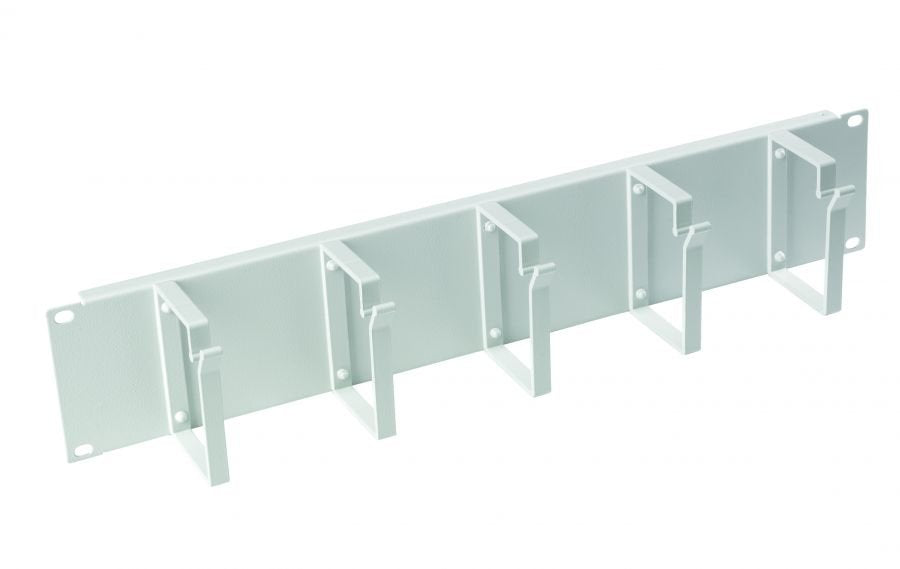 2u 19" Cable Organizer Panel, 5 Hook White