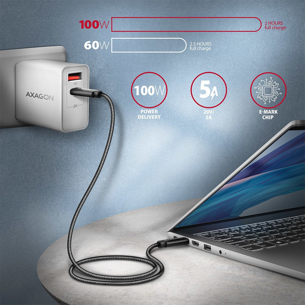 EAN 8595247906908 - Axagon BUCM432-CM10AB cable USB USB4 Gen 3x2 1 m USB C Negro imagen 4