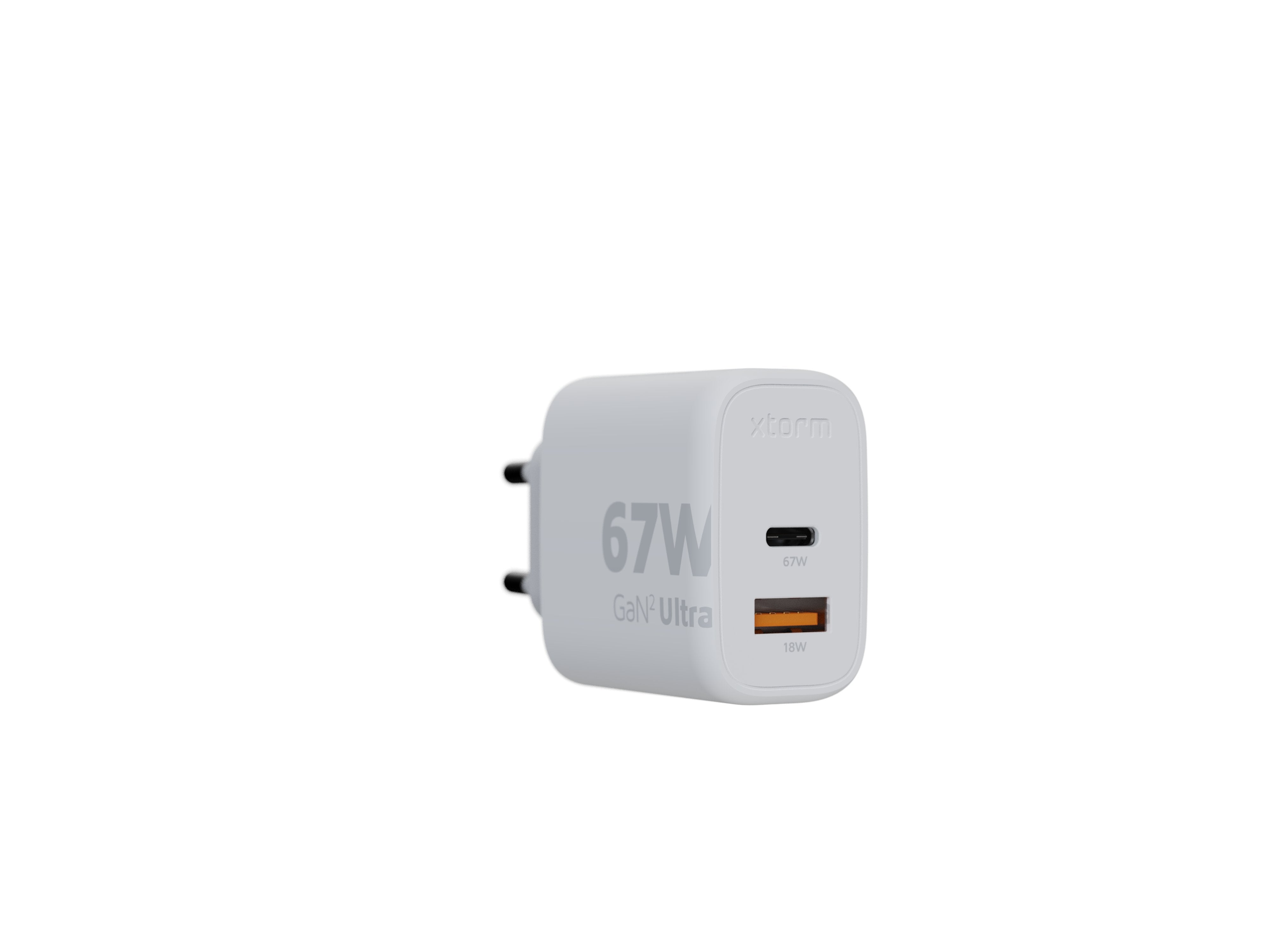 Cargador Usb De Viaje/Pared 67w Gan2 Ultra Wall Type-C/Usb 3.0 Blanco Xtorm Hasta 67w/ 1xusb-C, 1xusb-A