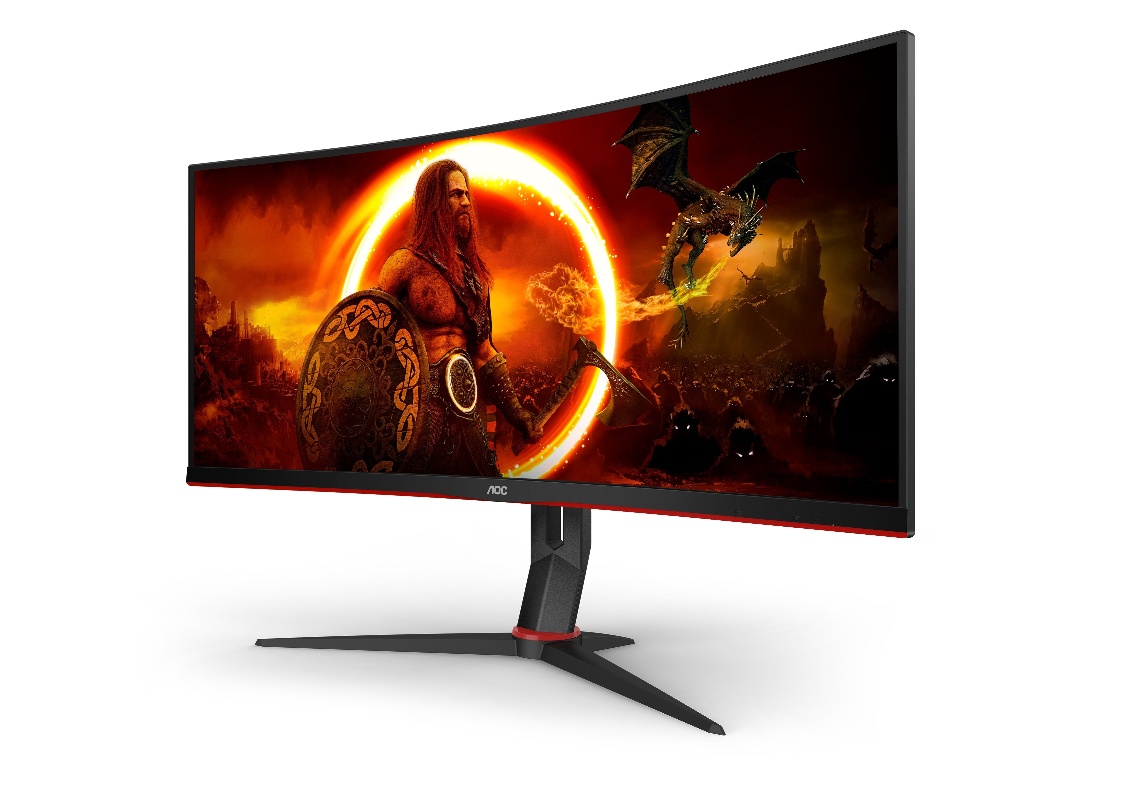 Monitor Aoc Cu34g2xp Bk 34" 3440x1440 Va 180hz High Adjustable Stand Hdr400 Freesync Premium Usb Hub 4x3.0 2xdp 2xhdmi