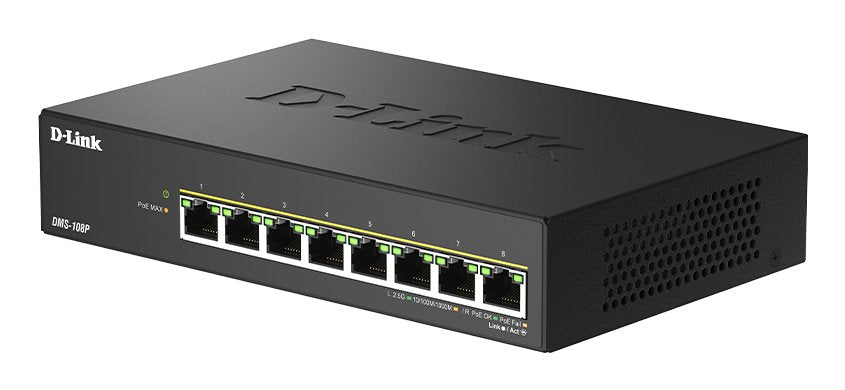 Switch No Gestionable Dlink Dms-108p 8p Multigigabit Poe++ 2,5g Carcasa Metalica Sobremesa No Rack