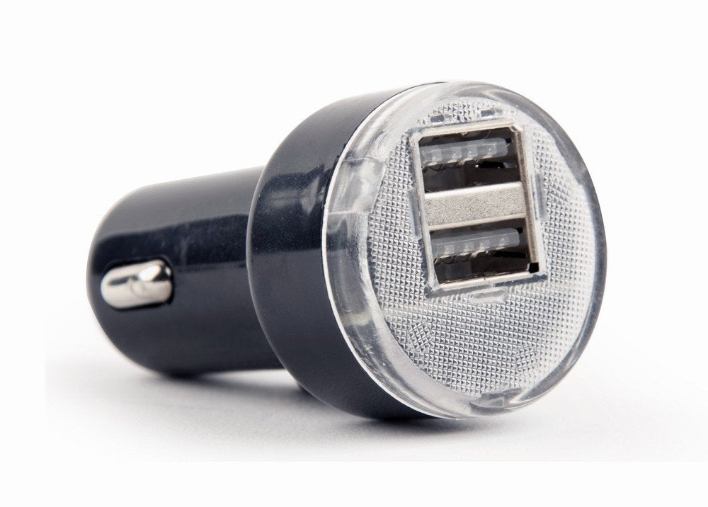 Gembird Cargador Para Coche Usb De 2 Puertos, 2,1 A, Negro