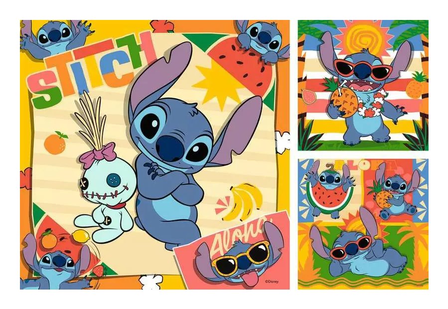 Ravensburger Kinder Puzzle Disney Stitch 3x 49 Parts 12004114