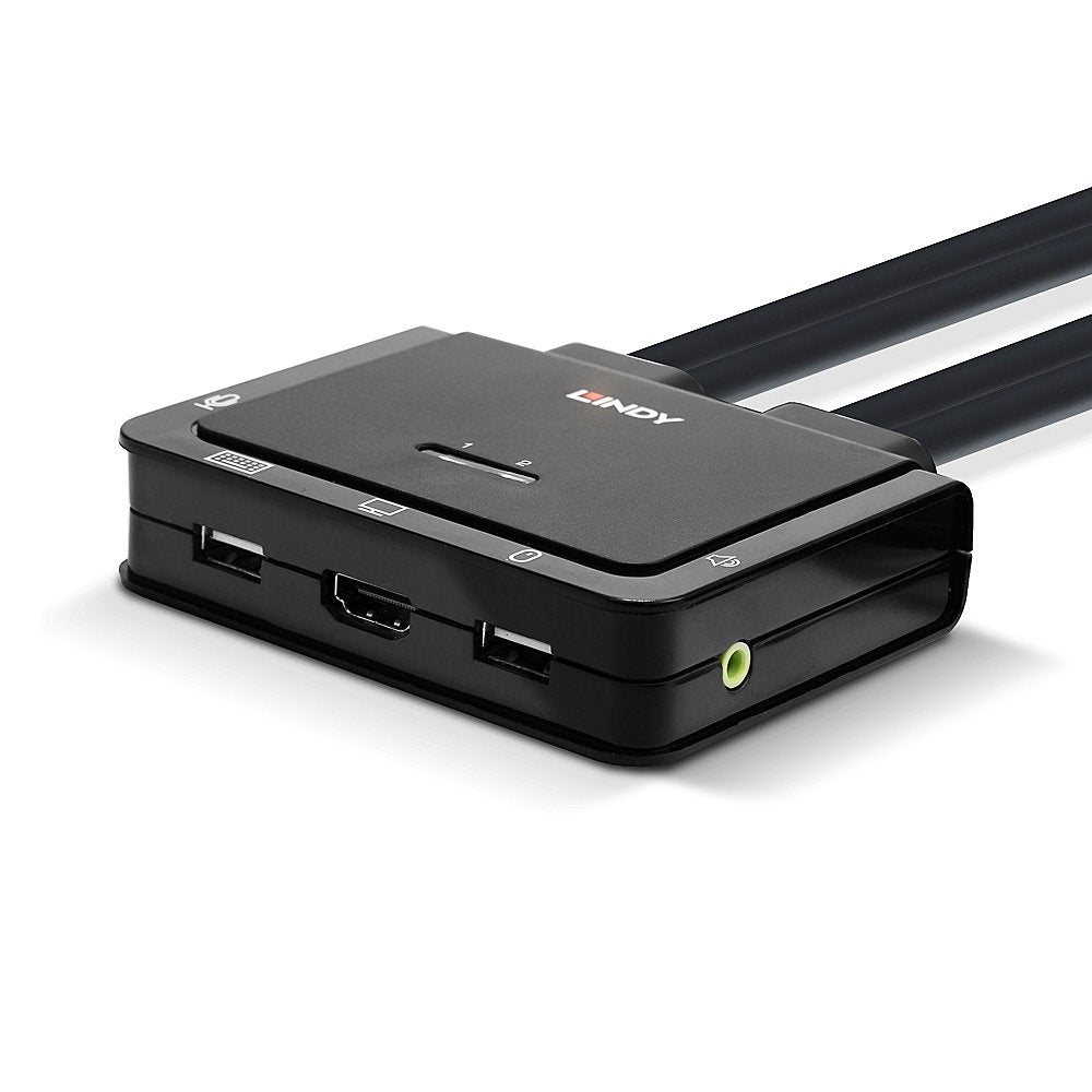 Lindy 2 Port Hdmi 2.0 18g, Usb 2.0 Kvm Switch Mit Audio