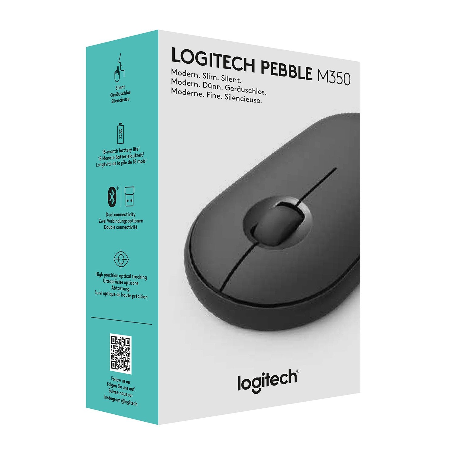 Ratón Inalámbrico Logitech Pebble M350 Grafito 910-005718