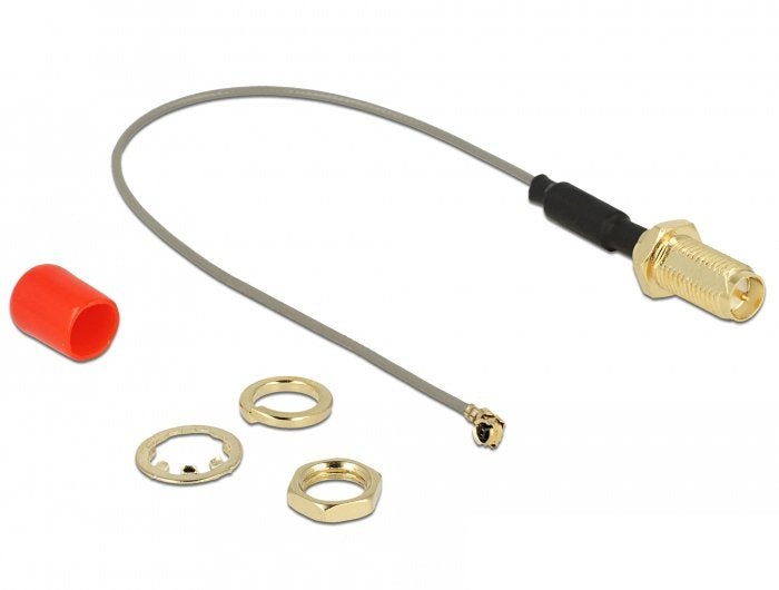 Delock 89830 Cable Rp-Sma Núcleo De Ferrita A Mhf® I Macho 1.13 10 Cm Longitud De Hilo 10 Mm