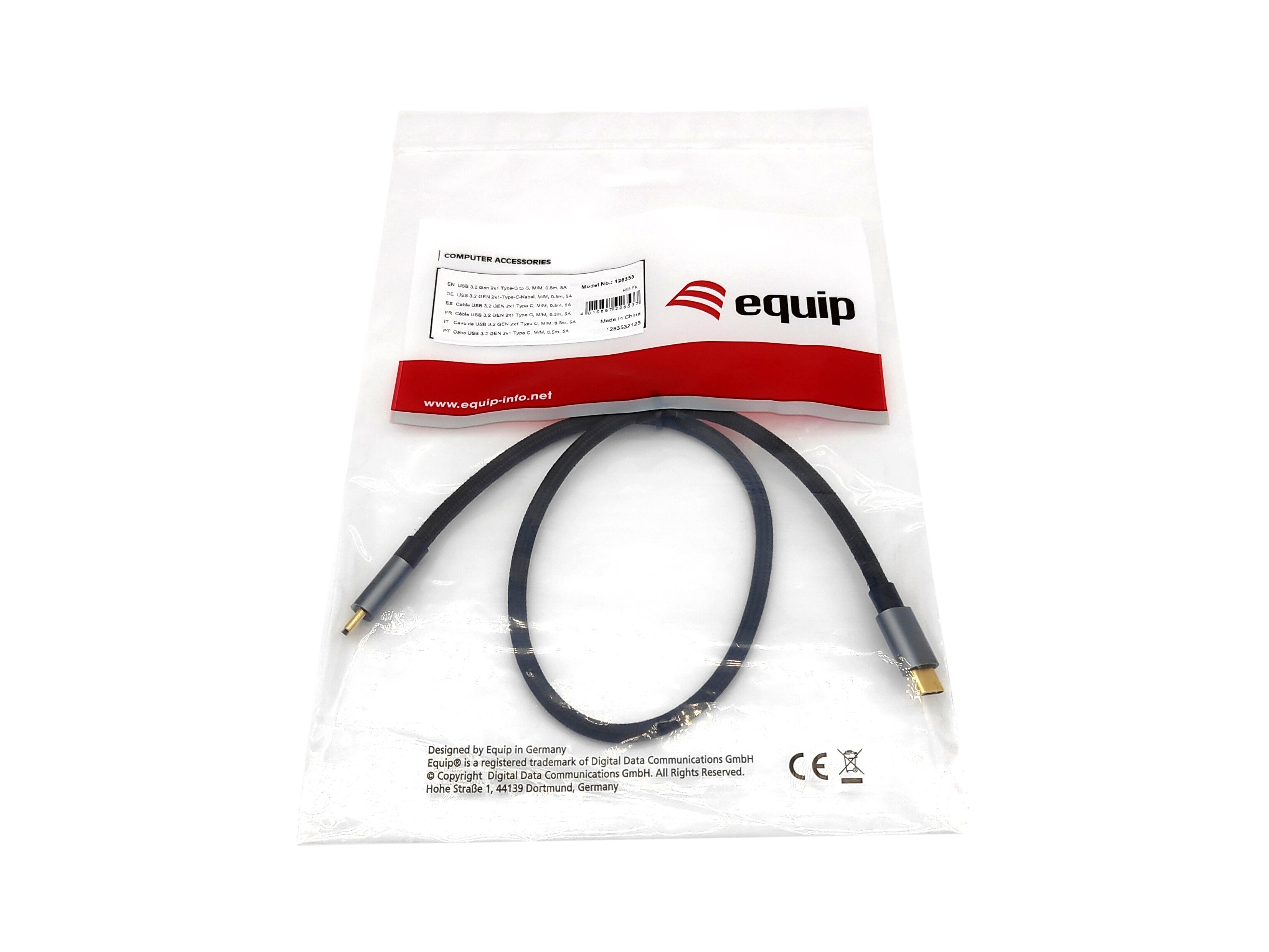 Equip Usb Cable 3.2 C -> C M/M 0.5m Negro