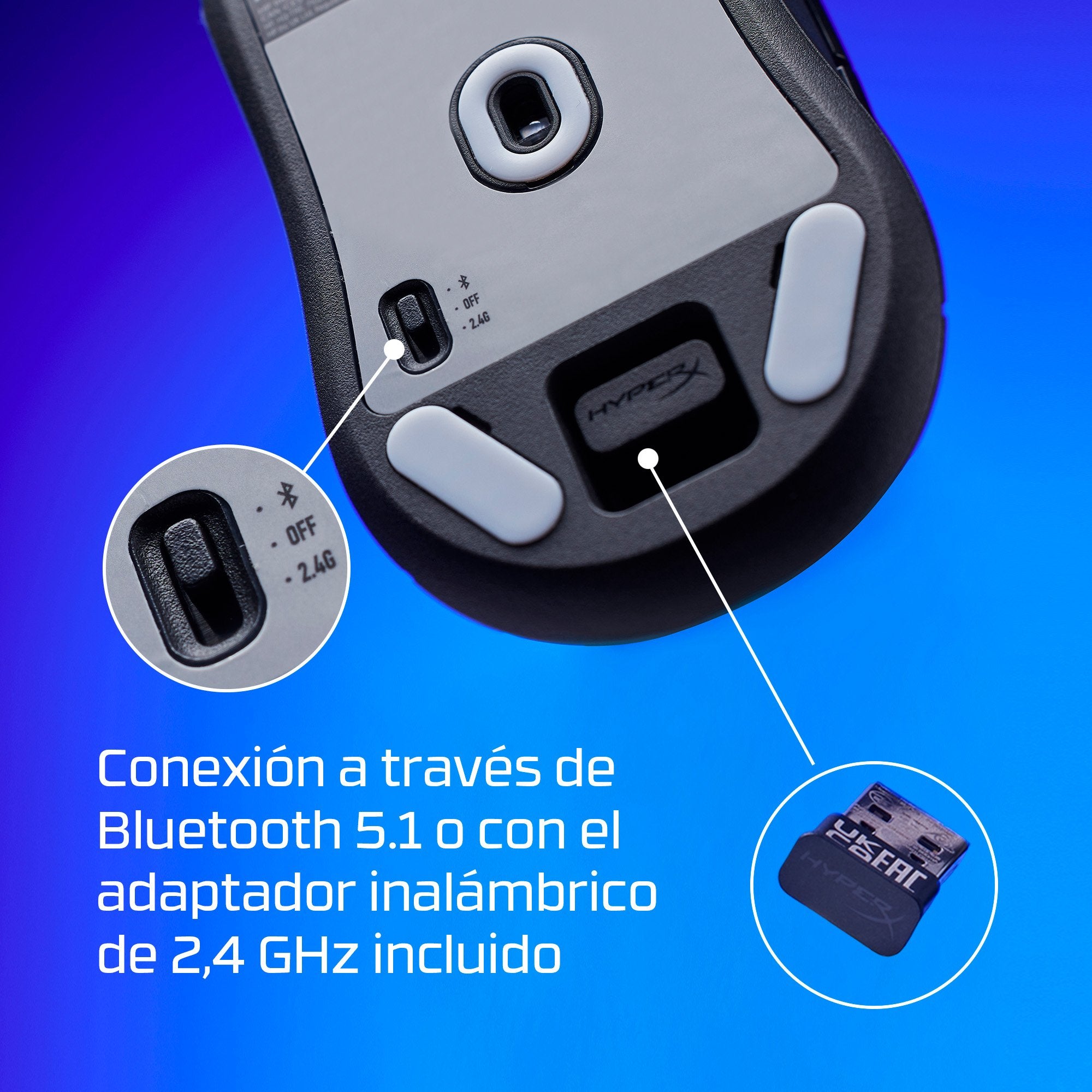 EAN 0197192120217 - HyperX Pulsefire Haste 2 Mini Wireless Black Gaming Mouse ratón Juego Ambidextro RF Wireless + Bluetooth imagen 7