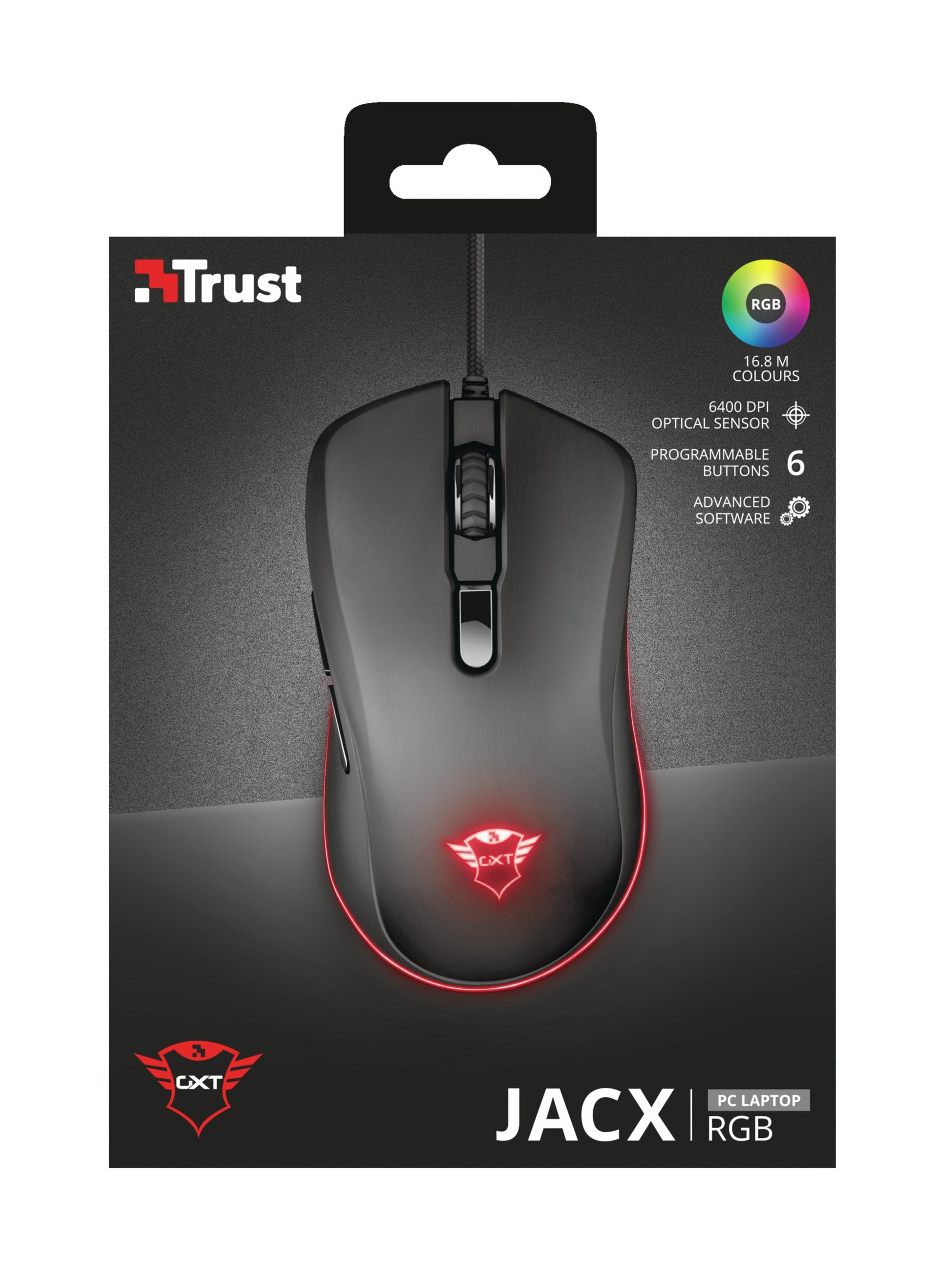 Mouse Optico Trust Gaming Gxt 930 Jacx Rgb 6400dpi Hasta 8 Botones Programables (2 Para Pulgar) 23575