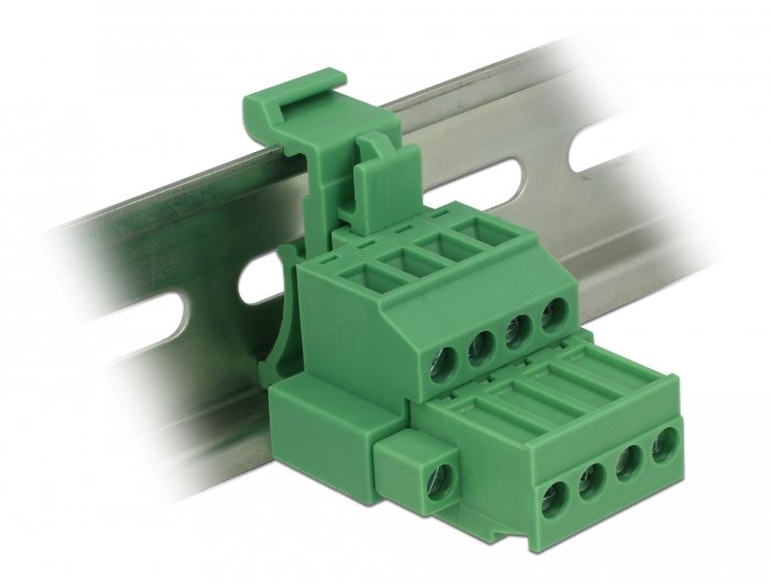 Terminalblock Set Für Hutschienen 4 Pin Mit Schraubverriegelung