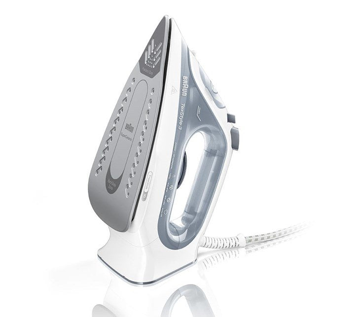 Plancha De Vapor Braun Texstyle 3 Si 3054 Gris 2400w Capacidad 270ml Sistema Anti Cal Suela Bidireccional