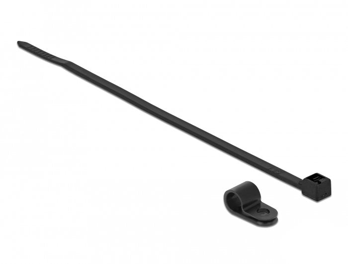 Delock Befestigungsschelle 6,4 Mm Mit Cablebinder L 200 X B 3,6 Schwarz
