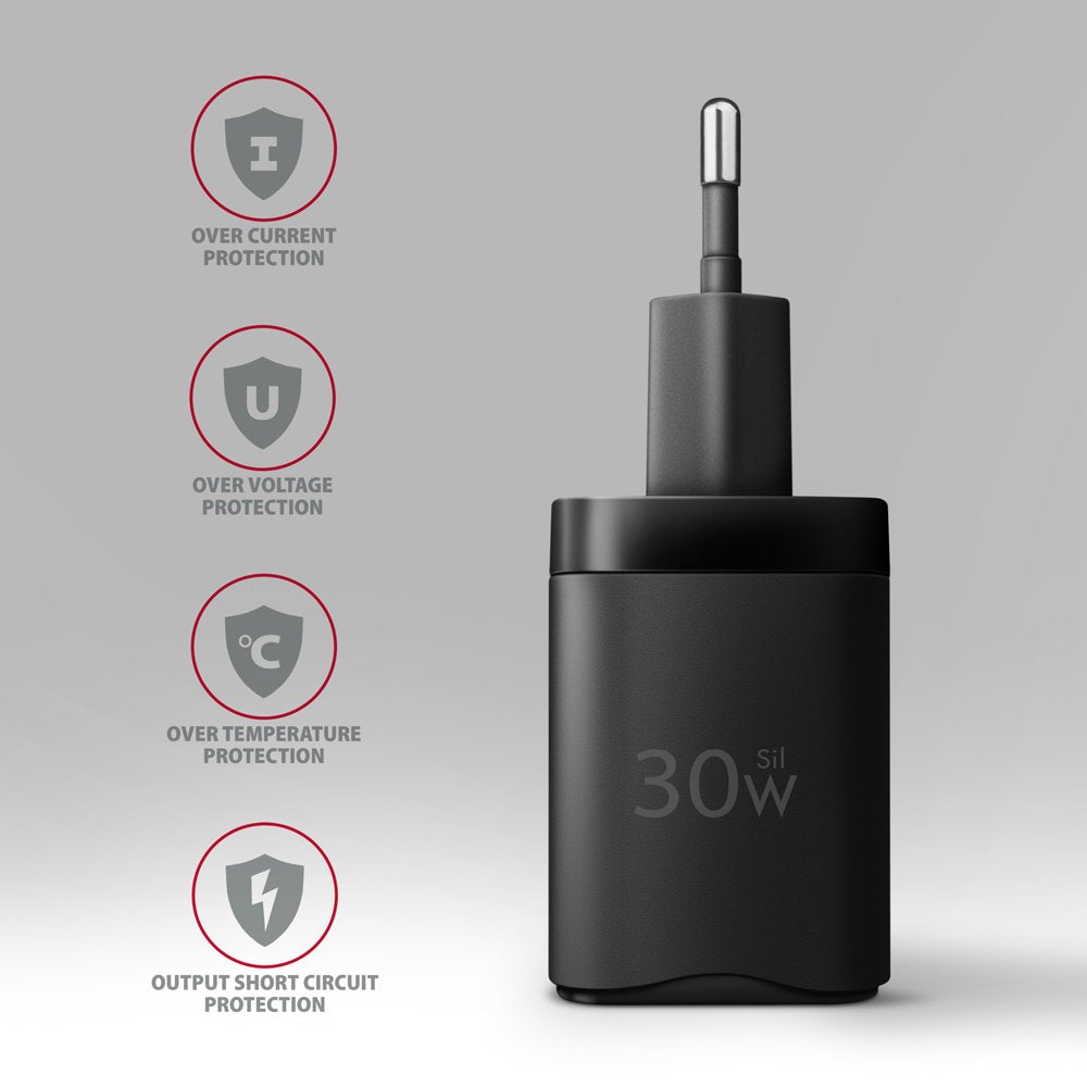 EAN 8595247907103 - Axagon ACU-PQ30 Ladegerät QC3.0, 4.0/AFC/FCP/PPS/Apple+ PD USB-C, 30W - schwarz - Kompaktes Ladegerät - 1 imagen 5