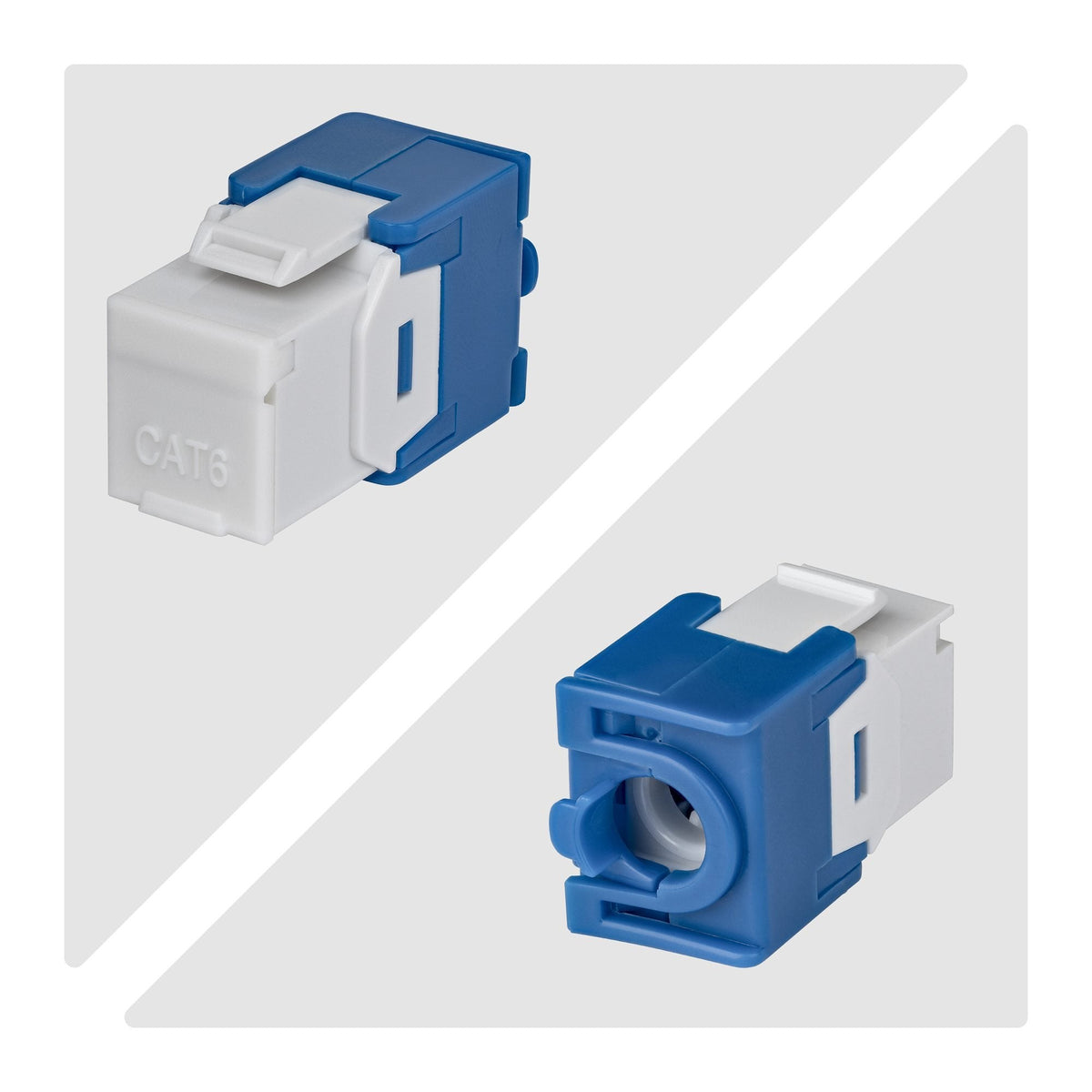 Startech.Com Cat6 Keystone Jack Módulo, Pack De 24 Rj45 Ethernet Keystone Conector Hembra, Utp Cat6 Wandbuchse, 180 Grad, Sin Herramientas, Blanco, Plano, Azul, Blanco, Rj-45, Conector Hembra, Conector Hembra, 10gbase-T