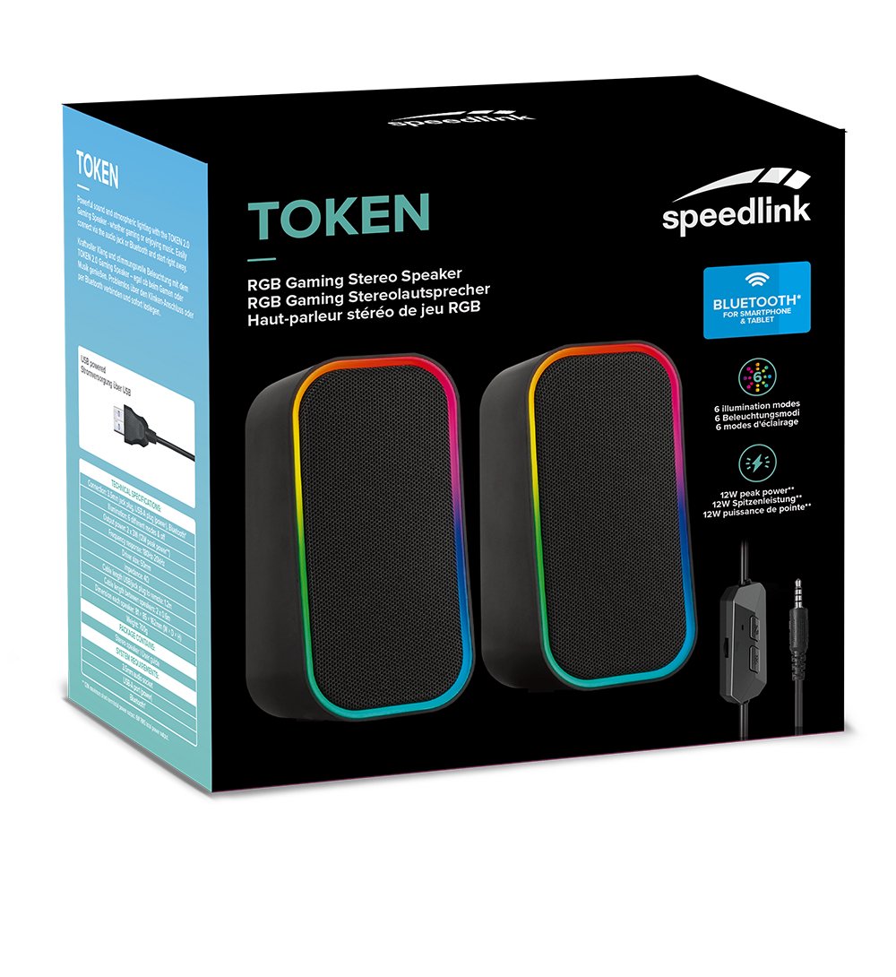 Altavoz Para Juegos Speedlink Token Rgb. Estéreo. Negro. Venta Al Por Menor.