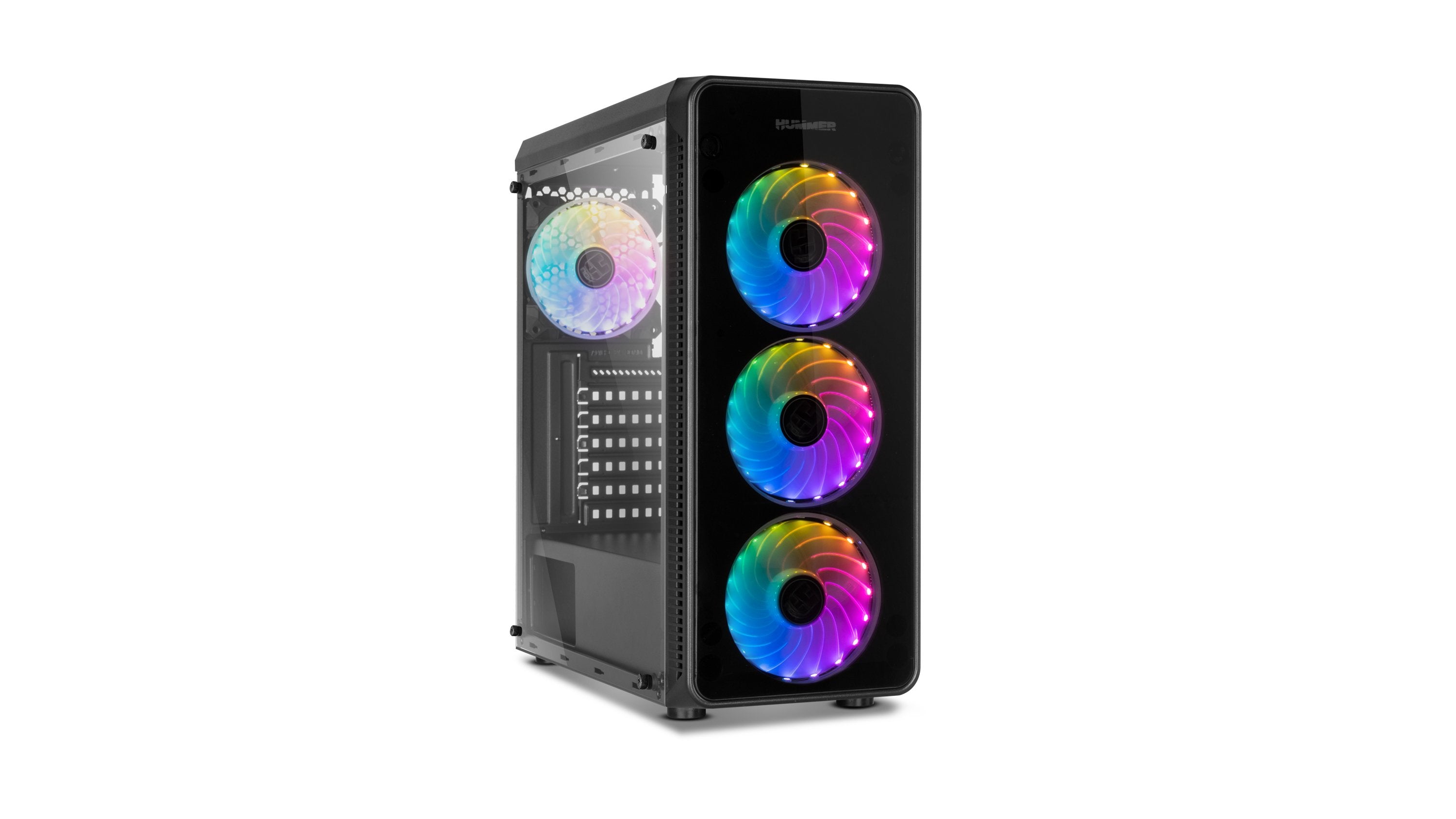Caja Pc Nox Atx Hummer Tgm Rainbow 1xusb3.0 2xusb2.0 Negro Rgb