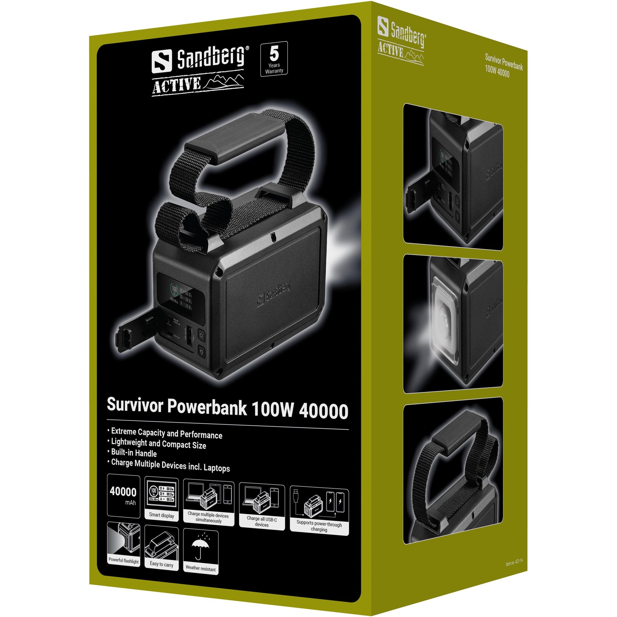 EAN 5705730421143 - Sandberg Survivor Powerbank 100W 40000 40000 mAh Negro imagen 6