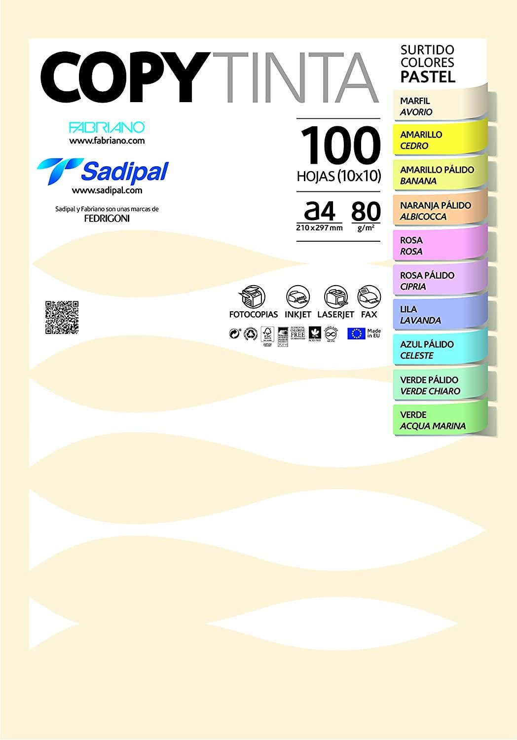 EAN 8427973113025 - Sadipal Copy Tinta 80 papel para impresora de inyección de tinta A4 (210x297 mm) 100 hojas Multicolor imagen 1