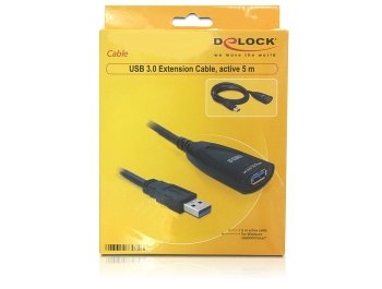 Delock Cable Usb 3.0 Alargo Activo 5 M Negro