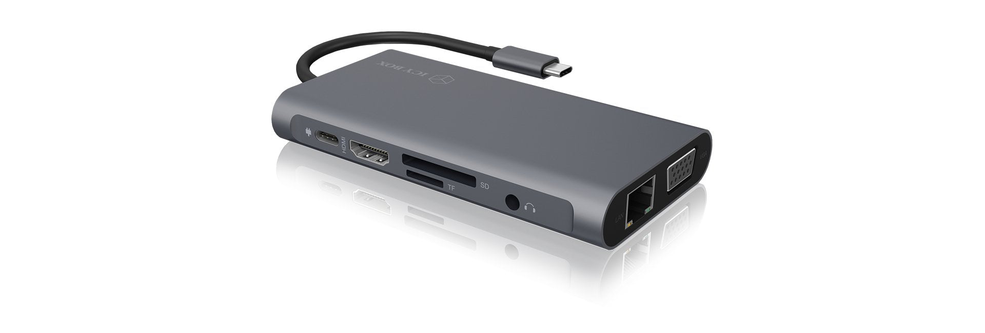 EAN 4250078168966 - ICY BOX IB-DK4040-CPD Alámbrico USB 3.2 Gen 1 (3.1 Gen 1) Type-C Antracita, Negro imagen 2