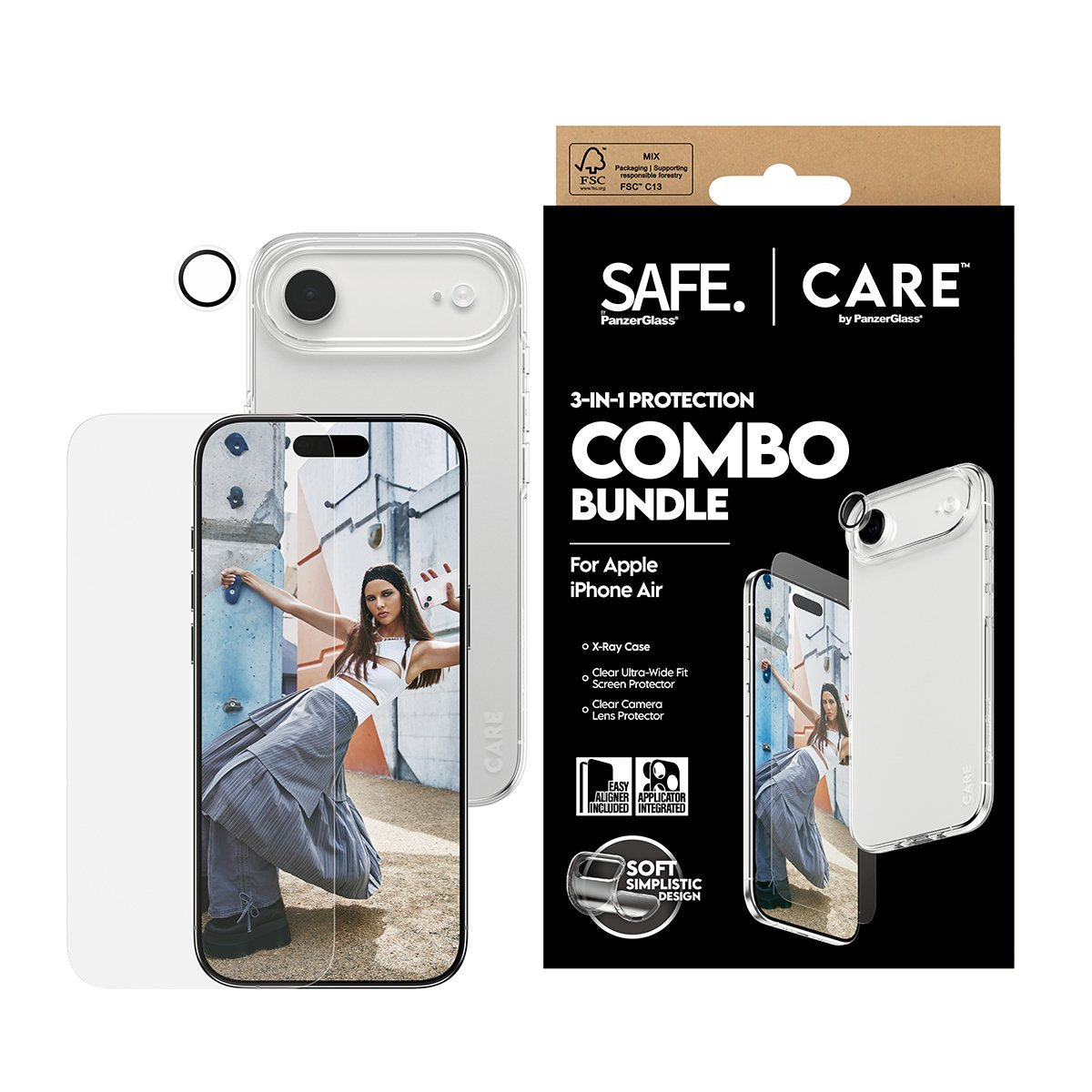 EAN 5715685027505 - PanzerGlass SAFE. | CARE™ by ® 3-in-1 Combo Bundle iPhone Air Protector de pantalla Apple 1 pieza(s) imagen 2