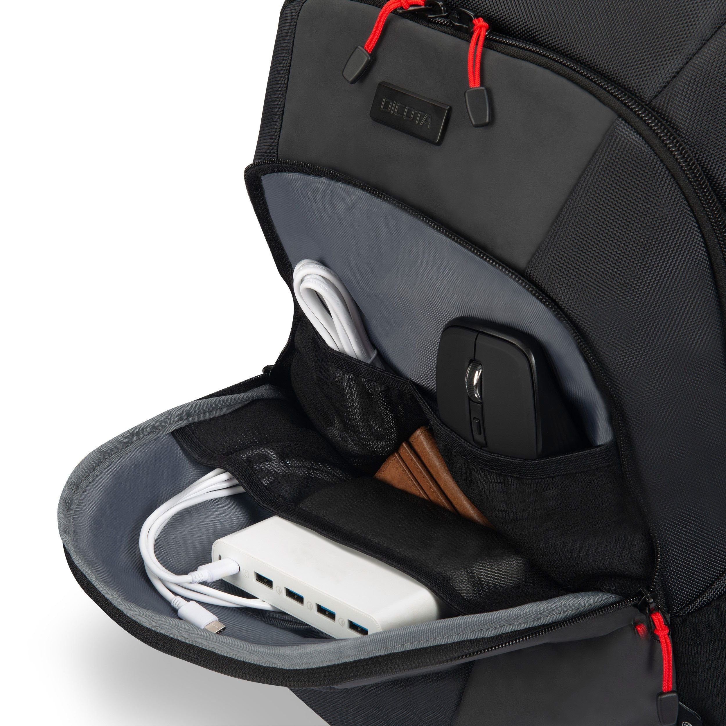 EAN 7640239422179 - DICOTA D32119-RPET mochila Mochila informal Negro, Rojo Poliéster, Tereftalato de polietileno reciclado ( imagen 6