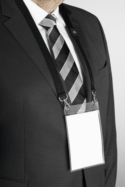 Durable Etiqueta Para Nombre De Evento A6 Con Cinta Textil Dúo 10 Piezas Negro