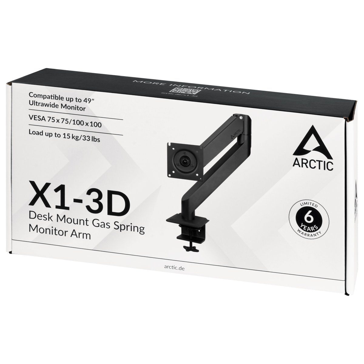 EAN 4895213703598 - ARCTIC X1-3D 109,2 cm (43") Escritorio Negro imagen 8