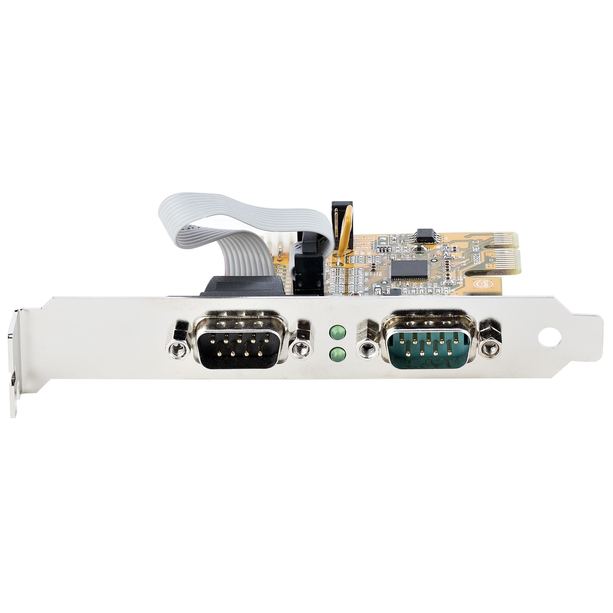 Pcie Dual Serial Port Card - Ctlr 16c1050 Uart 5v/12v Status Light