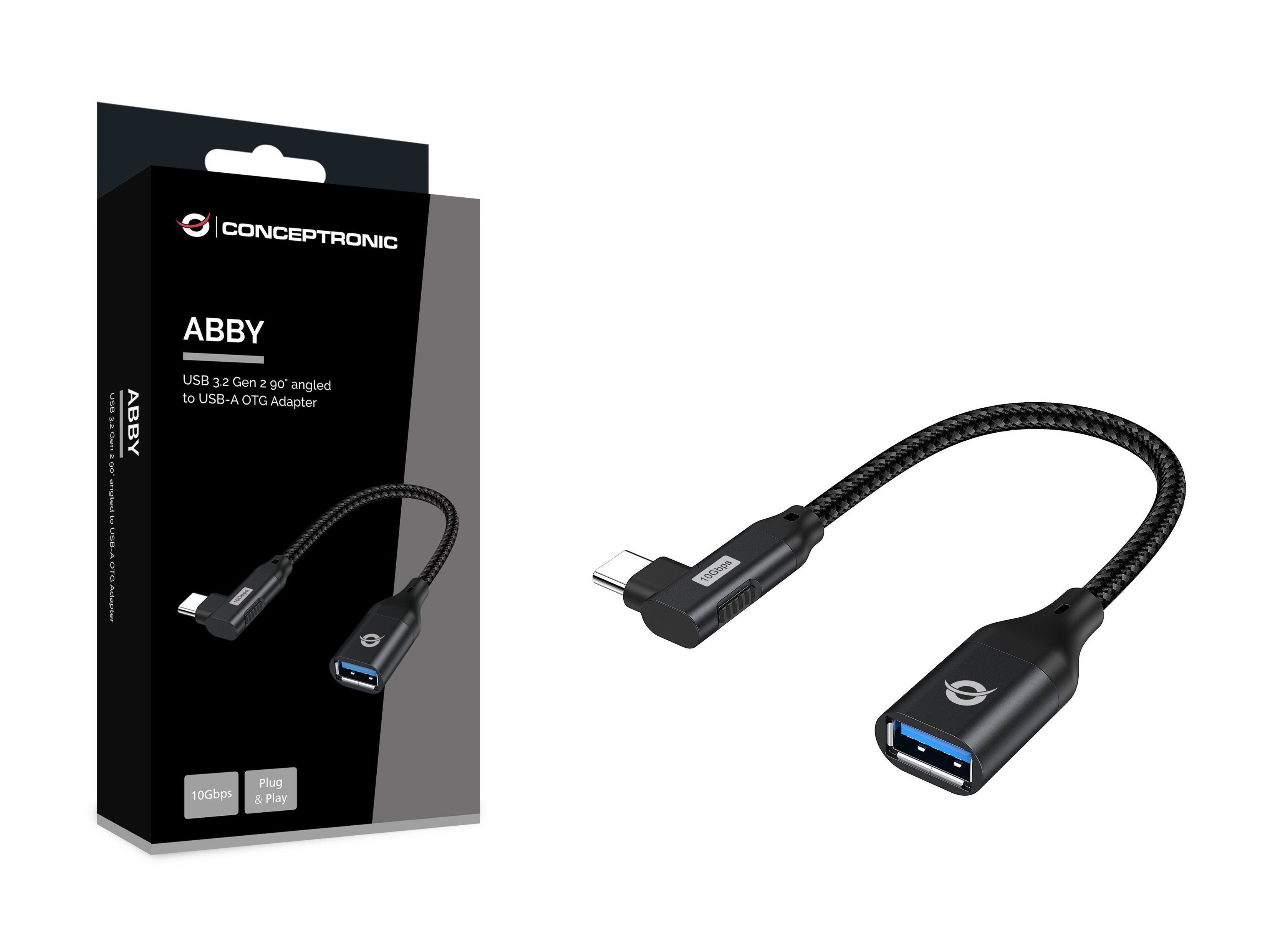 Conceptronic Adaptador Usb-C -> Usb-A 3.0 Otg 90°Gew. Negro