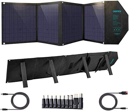 Choetech Duza Ladowarka Solarna 80w Rozkladana Dc, Usb C, 2x Usb Pd, Qc Czarna (Sc007)