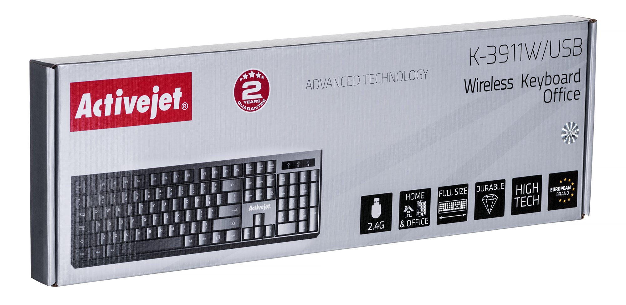 Teclado (Ingles) Inalámbrico Activejet Usb K-3911w