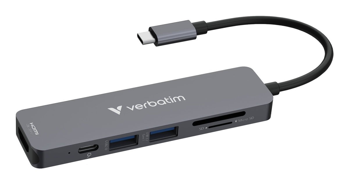 EAN 23942321569 - Verbatim 32156 hub de interfaz USB 3.2 Gen 1 (3.1 Gen 1) Type-C 5000 Mbit/s Gris imagen 1
