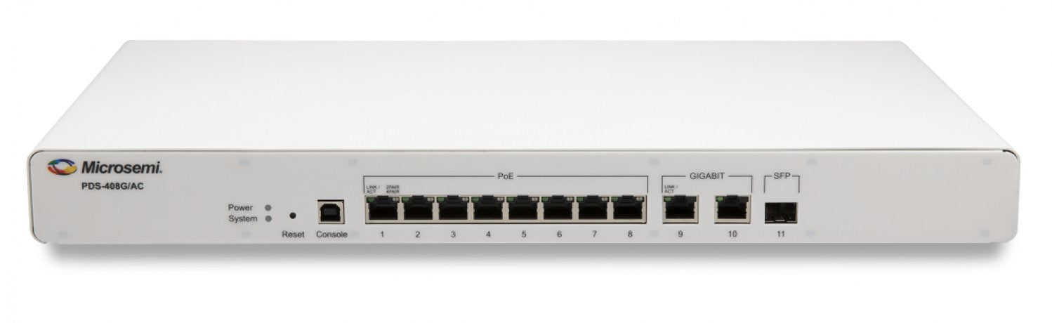 EAN 0844117002874 - Microsemi PDS-408G Gestionado L2 Gigabit Ethernet (10/100/1000) Energía sobre Ethernet (PoE) Blanco imagen 1