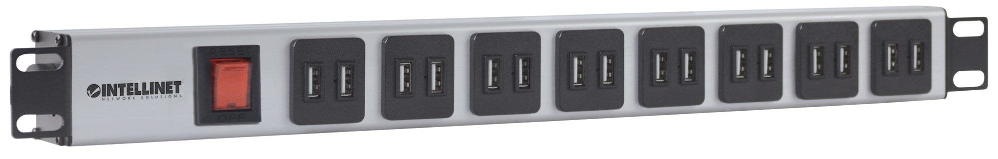 EAN 0766623164580 - Intellinet 164580 unidad de distribución de energía (PDU) 1U Azul, Gris imagen 2