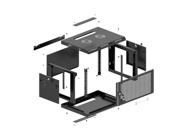 EAN 5901969447484 - Lanberg WF01-6612-23B armario rack 12U Bastidor de pared Negro imagen 3