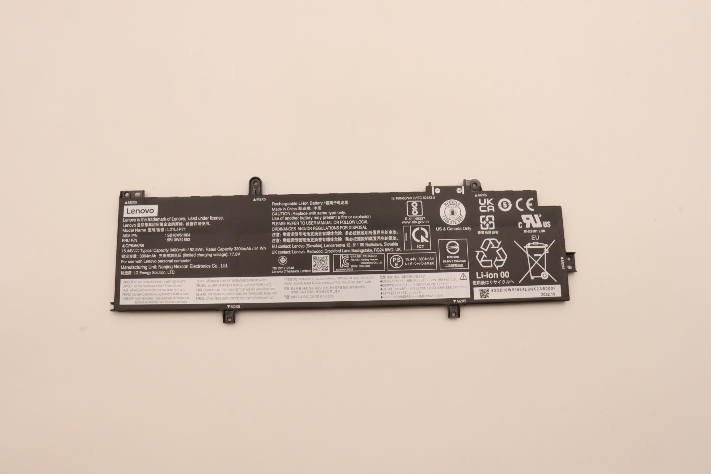 Lenovo 5b10w51863 Refacción Para Laptop Batería