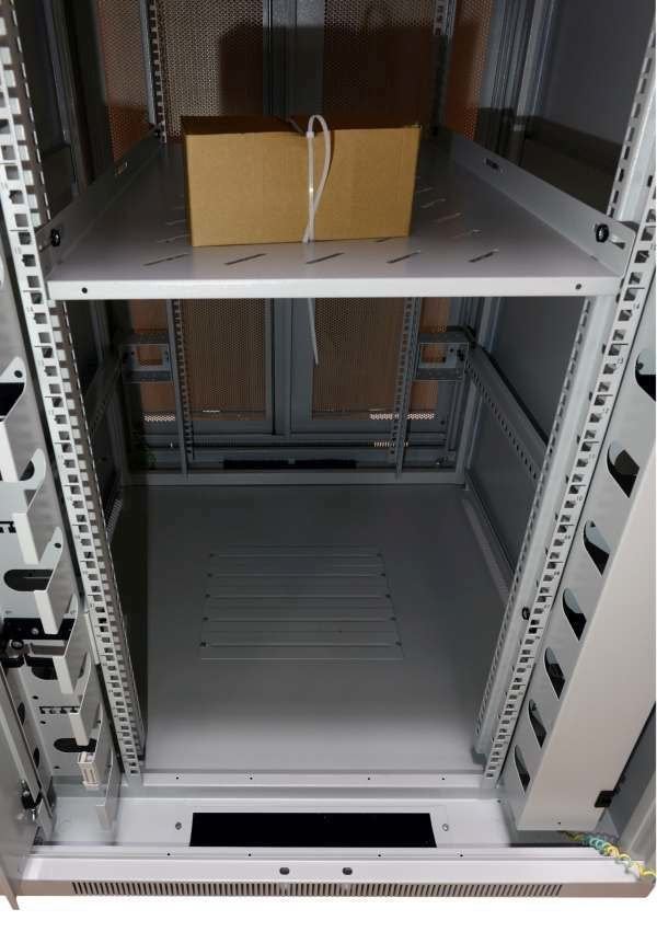 Allnet 19\"Schrank, 22he, B800/T1200mm, Perforierte Blechtüren, Lichtgris, Snb-Serie,
