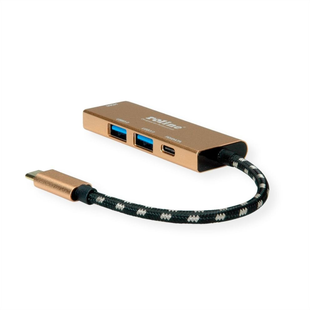 Roline Gold Usb Typ C Dockingstation, Hdmi 4k, 2x Usb 3.2 Gen 1, 1x Pd