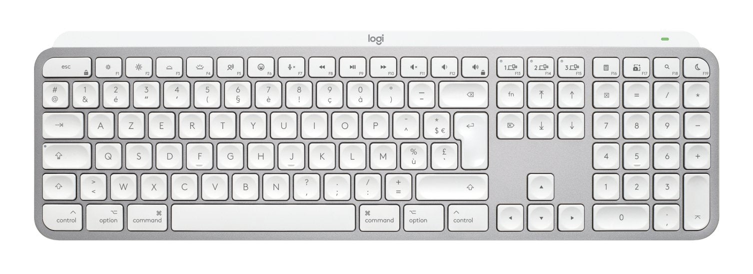 EAN 5099206114555 - Logitech Master MX Keys S for Mac teclado Oficina RF Wireless + Bluetooth AZERTY Francés Aluminio, Blanco imagen 1