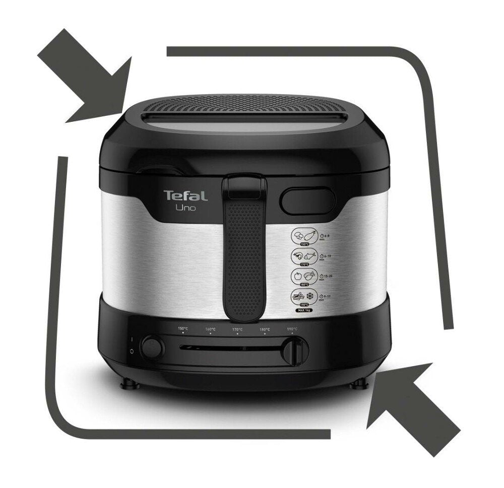 EAN 3045386381807 - Tefal Uno FF215D Sencillo 1,8 L Independiente 1600 W Freidora Negro, Acero inoxidable imagen 7