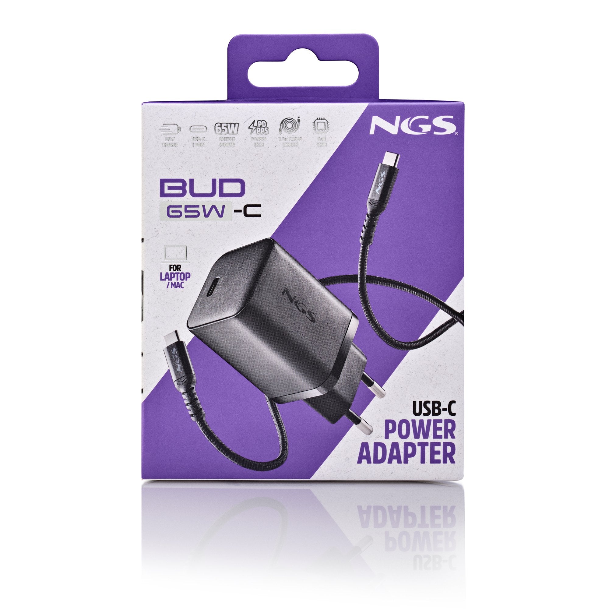 EAN 8435430626841 - NGS BUD 65W-C Universal Negro Corriente alterna Carga rápida Interior imagen 9