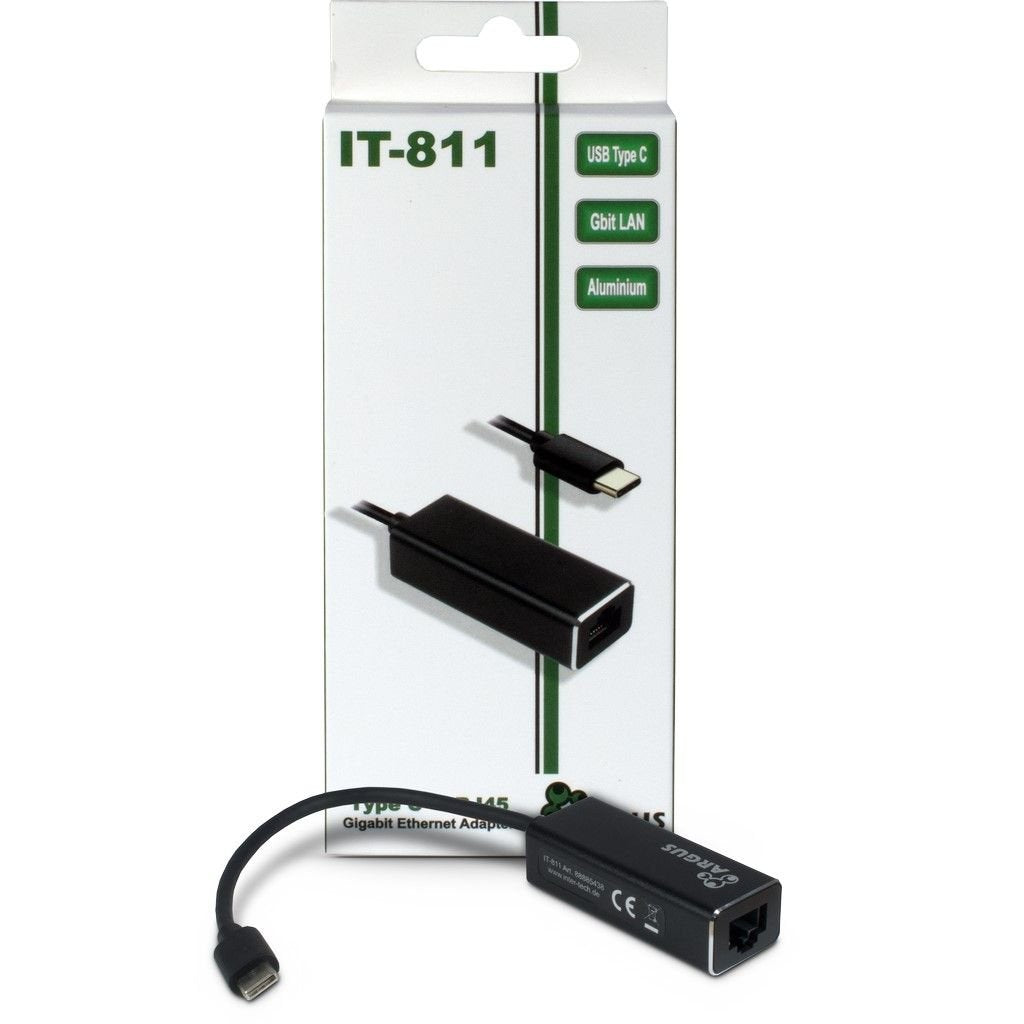 Inter-Tech Argus It-811 Usb-C Rj-45 Negro