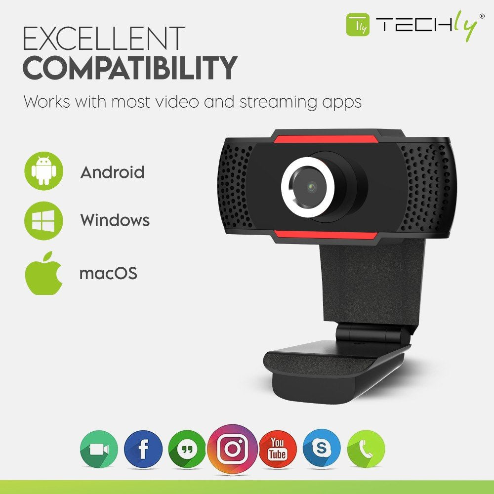 Techly I-Webcam-60t Cámara Web 1920 X 1080 Pixeles Usb 2.0 Negro