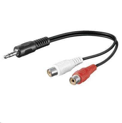 Microconnect 3.5mm/2xrca, 0.2m Cable De Audio 0,2 M 3,5mm Negro