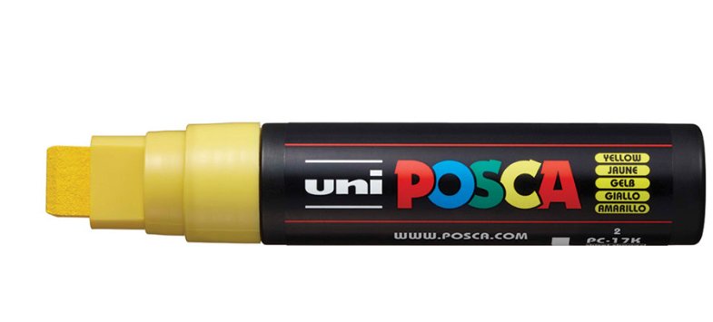 Posca Marcador Pc-17k No Permanente Punta Biselada 15mm Amarillo