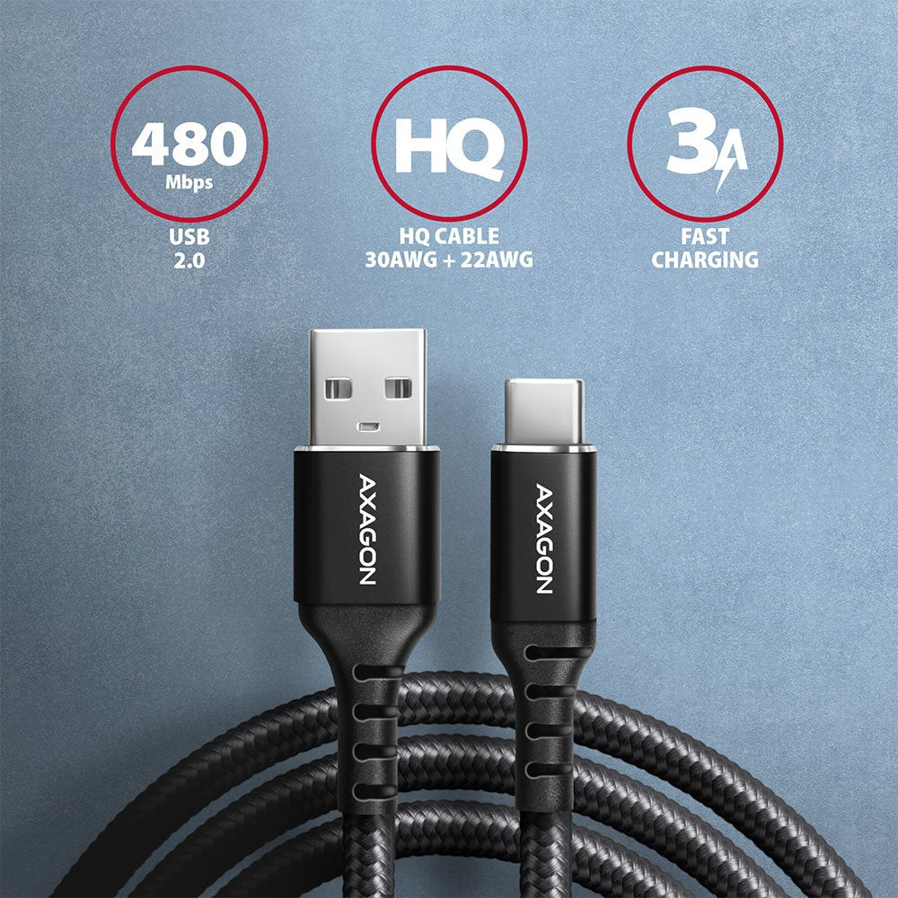 EAN 8595247906854 - Axagon BUCM-AM15AB cable USB USB 2.0 1,5 m USB A USB C Negro imagen 2