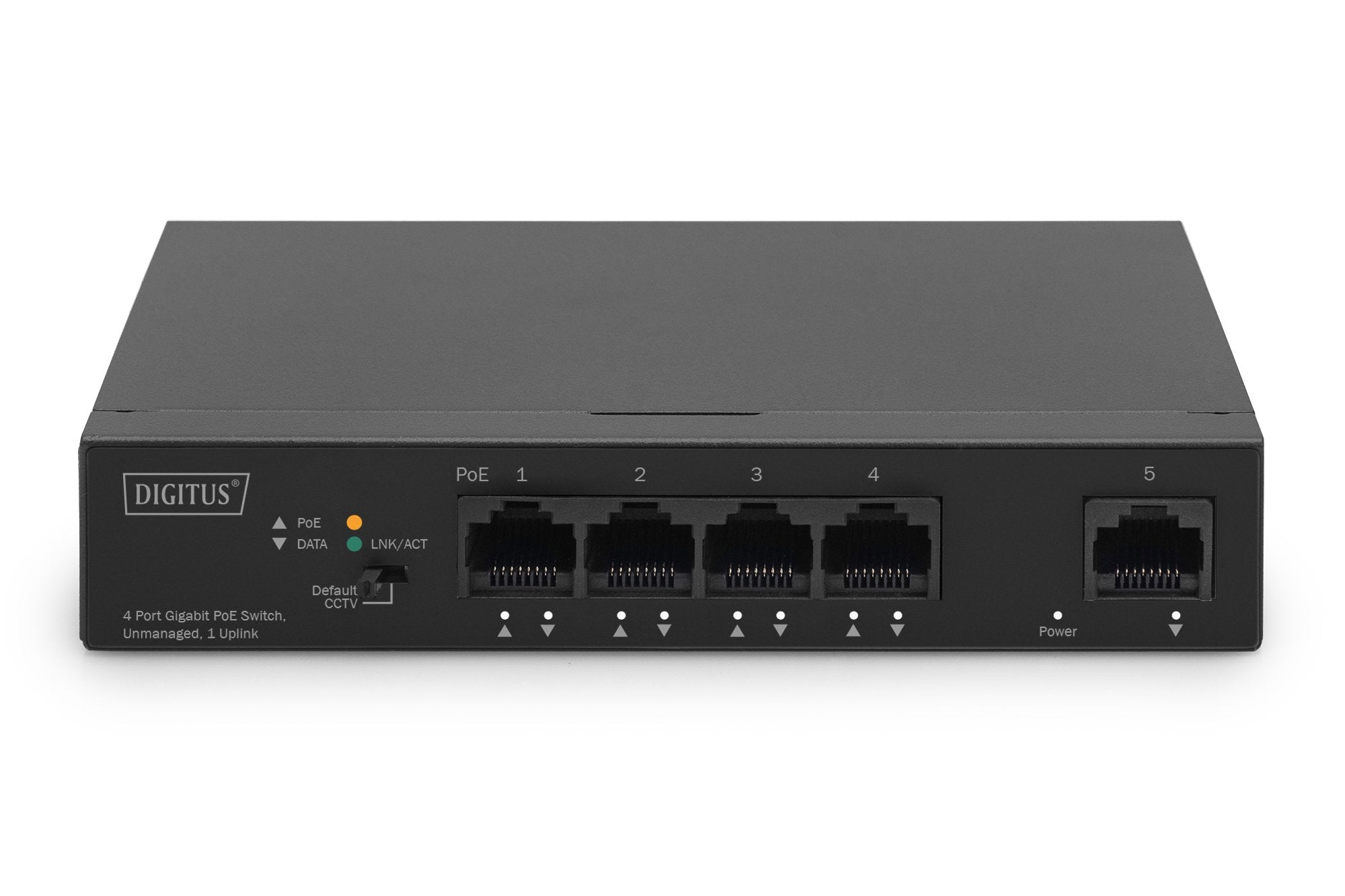 Digitus Switch Poe Gigabit Ethernet 4 Puertos Poe + 1 Puerto Uplink, Capacidad Poe 60 W